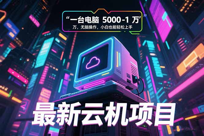 最新云机项目 一台电脑5000到10000 无脑操作小白也能轻松上手-十九云栈十九云栈
