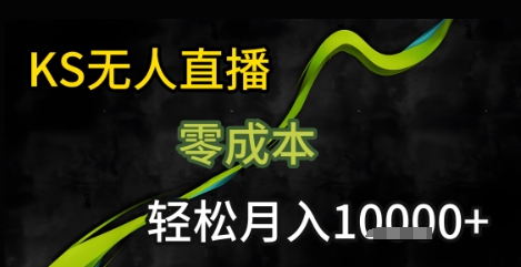 KS无人直播25年最新玩法，只需一部手机，轻松月入1W+【揭秘】-十九云栈十九云栈
