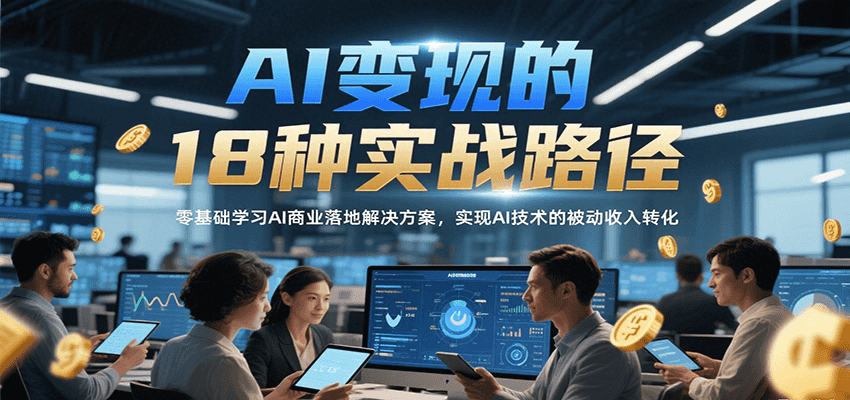 AI变现的18种实战路径,零基础学习AI商业落地解决方案,实现AI技术的被动收入转化-十九云栈十九云栈