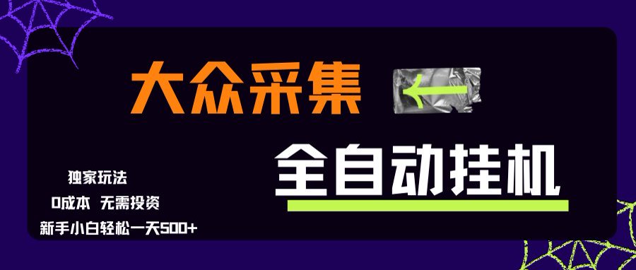 大众采集全自动玩法,新手小白轻松一天500+,操作简单-十九云栈十九云栈