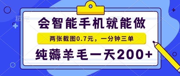 2025年零撸手机项目，二十秒一单，纯薅羊毛，一天200+做就有【揭秘】-十九云栈十九云栈
