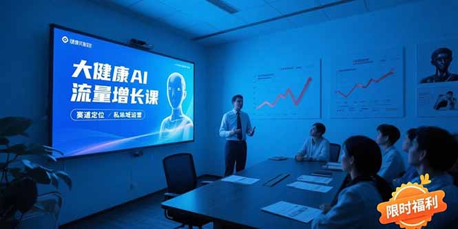 大健康AI流量增长课8.0，赛道定位方法论，AI数字人内容生产，私域转化运营-十九云栈十九云栈