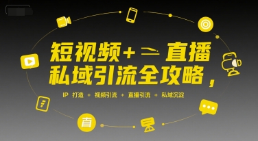 短视频+直播私域引流全攻略,IP打造 +视频引流 +直播引流 +私域沉淀-十九云栈十九云栈