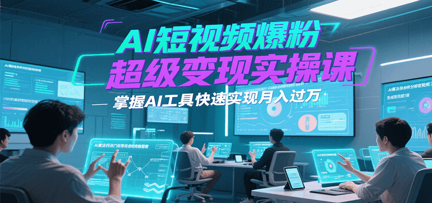 AI短视频爆粉超级变现实操课,掌握AI工具快速实现月入过万-十九云栈十九云栈