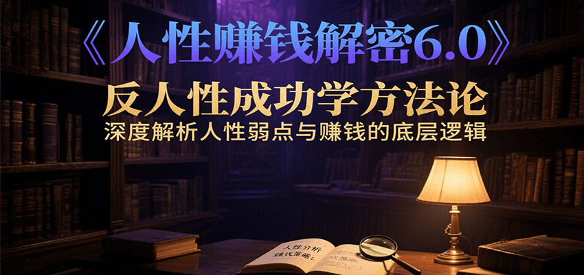 人性赚钱解密6.0,反人性成功学方法论,深度解析人性弱点与赚钱的底层逻辑-十九云栈十九云栈