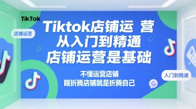 Tiktok店铺运营从入门到精通,店铺运营是基础,不懂运营店铺,瞎折腾店铺就是折腾自己-十九云栈十九云栈