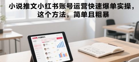 小说推文小红书账号运营快速爆单实操，这个方法，简单且粗暴-十九云栈十九云栈