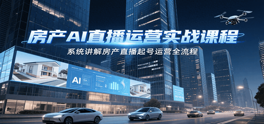 房产AI直播运营实战课程,系统讲解房产直播起号运营全流程-十九云栈十九云栈