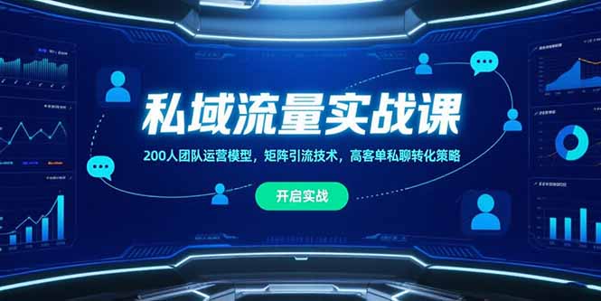 私域流量实战课,200人团队运营模型,矩阵引流技术,高客单私聊转化策略-十九云栈十九云栈