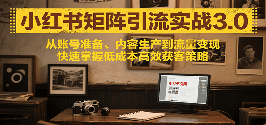 小红书矩阵引流3.0，从账号准备、内容生产到流量变现，快速掌握低成本高效获客策略-十九云栈十九云栈